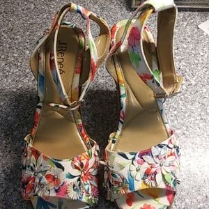 Floral sandals.